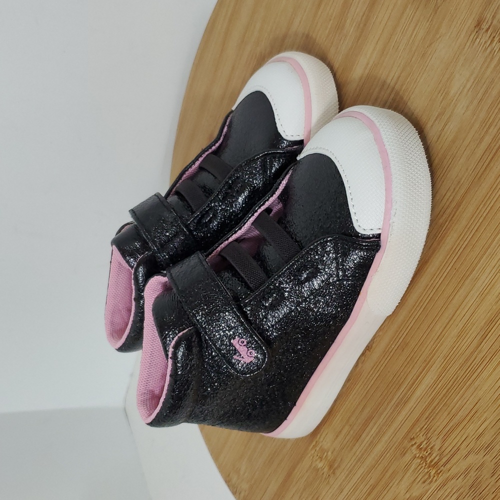 See Kai Run Drew Black Metallic High Top Sneakers Kids Size 8 NIB
